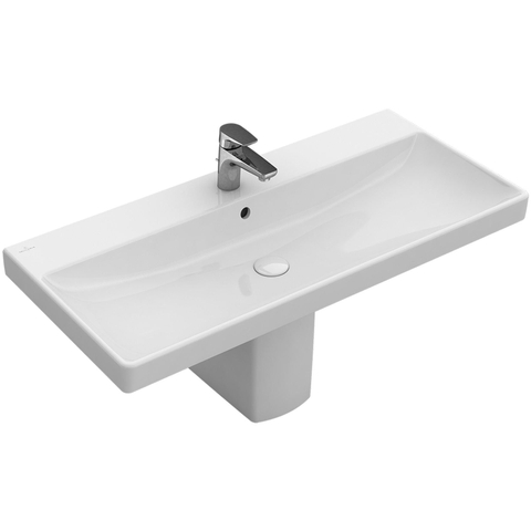 Villeroy & Boch Avento meubelwastafel - 80x47cm - met kraangat - met overloop ceramic plus - Stone White (mat wit) SW448405