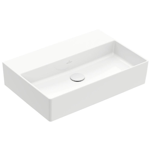 Villeroy & Boch memento 2.0 wastafel onderzijde - geslepen - 60x42cm - zonder overloop - zonder kraangat - White Alpine (glans wit) SW358425