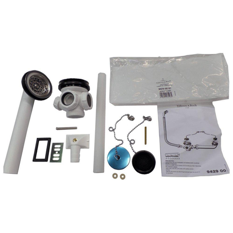 Villeroy & Boch Toebehoren Omnia Pro overloopgarnituur - voor gootsteen dubbel - Chrome (glans rvs) 0140165