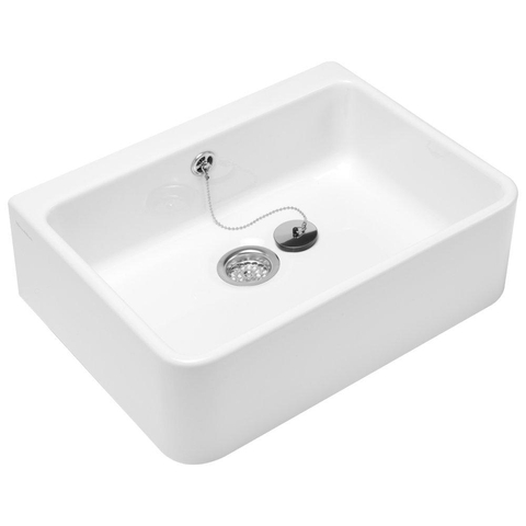 Villeroy & Boch O.novo gootsteen - met overloop - 59.5x50x20cm CeramicPlus - White Alpine (glans wit) 0140185