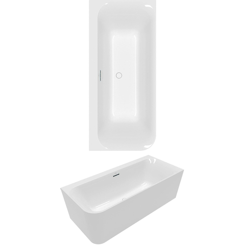 Villeroy & Boch Loop & Friends half - vrijstaand bad - 180x80cm hoek rechts Acryl - glans wit SW762314