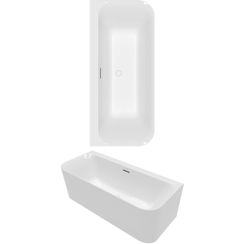 Villeroy & Boch Loop & Friends half - vrijstaand bad - 180x80cm Acryl - glans wit SW762352