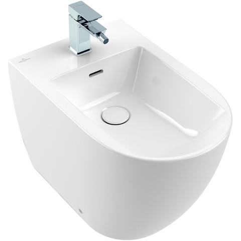 Villeroy & Boch Subway 3.0 staand bidet - 37x59.5cm - met kraangat - met overloop - White Alpine (glans wit) SW762390