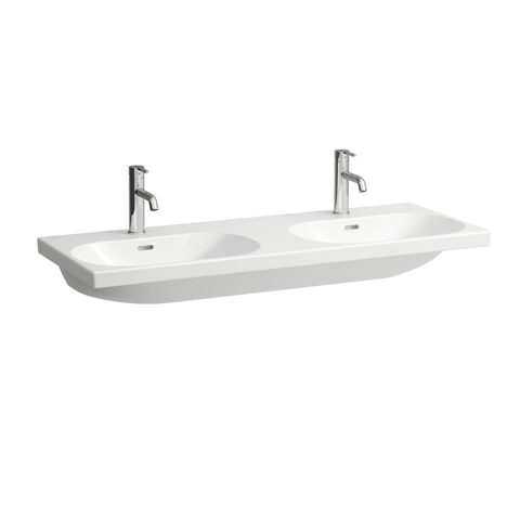 Laufen Lua lavabo - 120x46x18cm - 2 trous de robinet - blanc SW786239