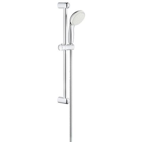GROHE Tempesta 100 Ensemble barre de douche - 60cm - pomme de douche à main ronde - 2 types de jets - flexible de douche métallique - chrome SW762609