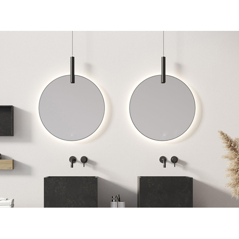 LoooX Mirror collection spiegel – Ø100 cm – indirecte LED rondom – Zwart mat SW773287