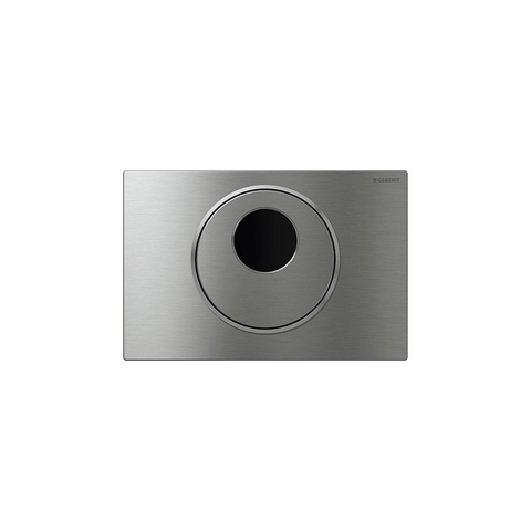 Geberit Sigma10 bedieningsplaat - 1-toets spoeling - ronde knop - reservoir 8 cm - Infrarood - batterij voeding - rvs geb SW730564
