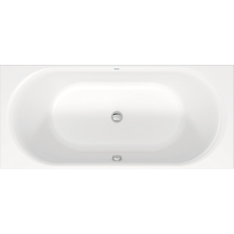 Duravit D-neo Kunststof - inbouw duobad acryl rechthoekig - 180x80x48.5cm - zonder poten - glans wit SW788872