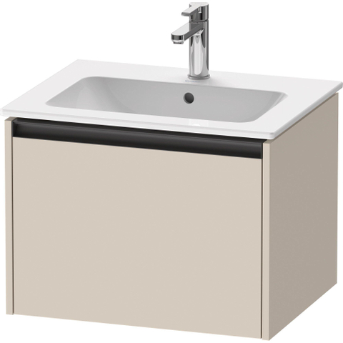 Duravit Ketho.2 Wastafelonderbouwkast - met 1 lade - 61x48x44cm - met greep antraciet - taupe supermat SW772124