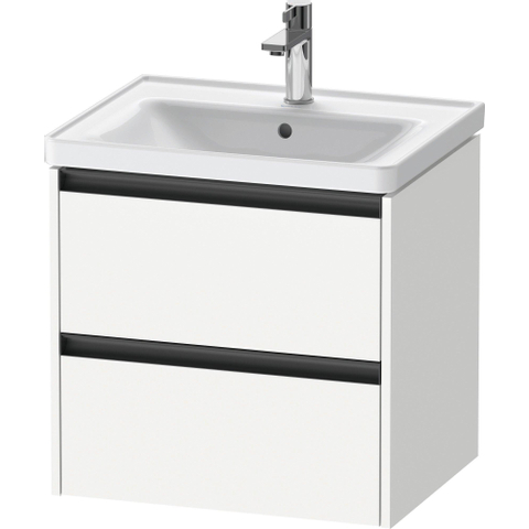 Duravit Ketho.2 Wastafelonderbouwkast - met 2 laden - 58.4x45.5x54.9cm - met grepen antracietwit - mat wit SW772899