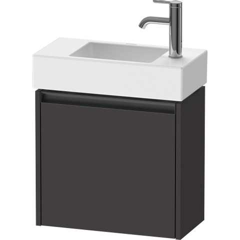 Duravit Ketho.2 Wastafelonderbouwkast - met 1 deur - 48.4x23.8x44cm rechts - met greep antraciet - grafiet supermat SW772333