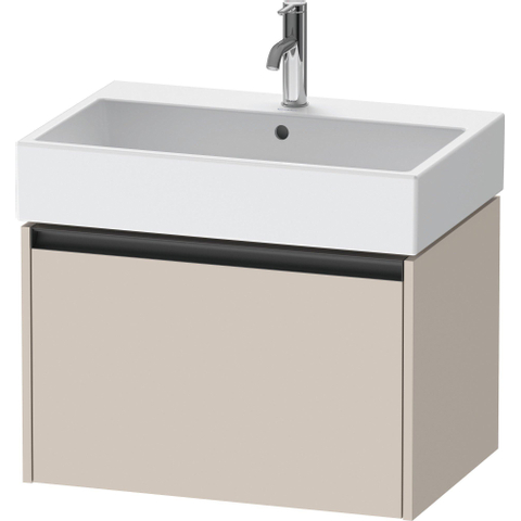 Duravit Ketho.2 Wastafelonderbouwkast - met 1 lade - 68.4x46x44cm - met greep antraciet - taupe mat SW772264