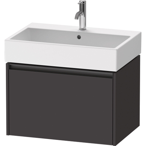 Duravit Ketho.2 Wastafelonderbouwkast - met 1 lade - 68.4x46x44cm - met greep antraciet - grafiet supermat SW772342