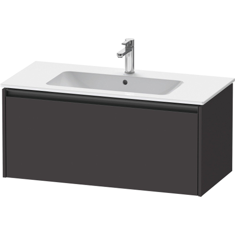 Duravit Ketho.2 Wastafelonderbouwkast - met 1 lade - 101x48x44cm - met greep antraciet - grafiet supermat SW772414