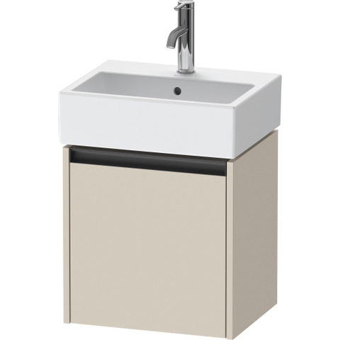 Duravit Ketho.2 Wastafelonderbouwkast - met 1 deur - 43.4x33.8x44cm rechts - met greep antraciet - taupe supermat SW772419
