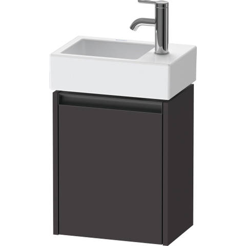 Duravit Ketho.2 Wastafelonderbouwkast - met 1 deur - 36.4x23.8x44cm links - met greep antraciet - grafiet supermat SW772969
