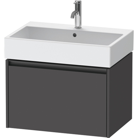 Duravit Ketho.2 Wastafelonderbouwkast - met 1 lade - 68.4x46x44cm - met greep antraciet - grafiet mat SW772036