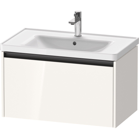 Duravit Ketho.2 Wastafelonderbouwkast - met 1 lade - 78.4x45.5x44cm - met greep antraciet - hoogglans wit SW772935
