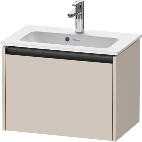 Duravit Ketho.2 Wastafelonderbouwkast - met 1 lade - 61x39x44cm - met greep antraciet - taupe mat SW772967