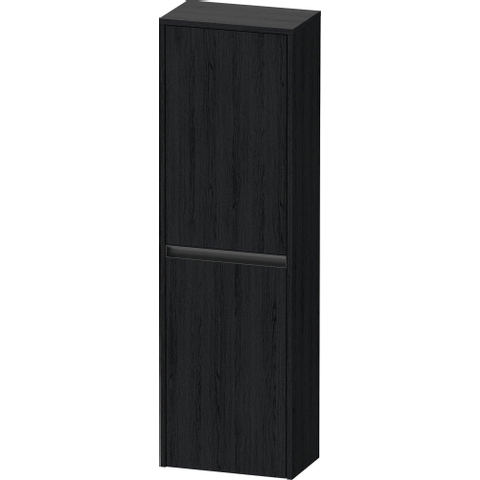 Duravit Ketho.2 Halfhoge kast - met 2 deuren - 40x132x24cm links - met tip oneiken - mat zwart eiken SW772785