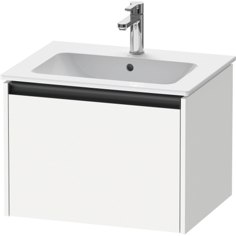Duravit Ketho.2 Wastafelonderbouwkast - met 1 lade - 61x48x44cm - met greep antraciet - wit mat SW772063