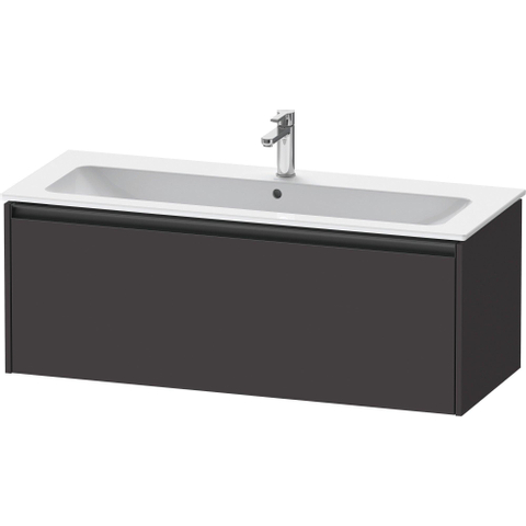 Duravit Ketho.2 Wastafelonderbouwkast - met 1 lade - voor enkele wastafel - 121x48x44cm - met greep antraciet - grafiet supermat SW772954