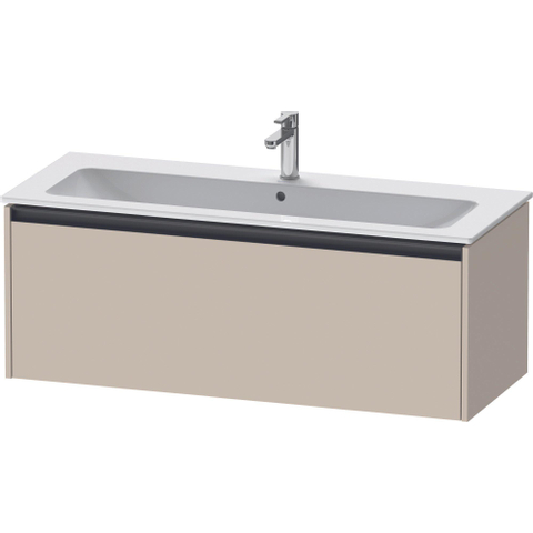 Duravit Ketho.2 Wastafelonderbouwkast - met 1 lade - voor enkele wastafel - 121x48x44cm - met greep antraciet - taupe supermat SW773118
