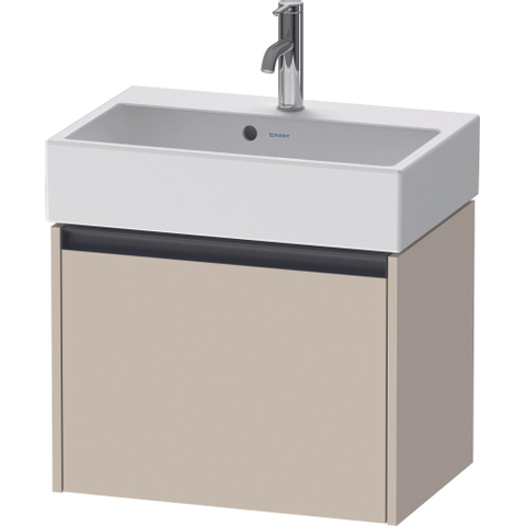 Duravit Ketho.2 Wastafelonderbouwkast - met 1 lade - 58.4x39x44cm - met greep antraciet - taupe supermat SW773145