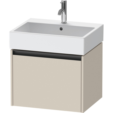 Duravit Ketho.2 Wastafelonderbouwkast - met 1 lade - 58.4x46x44cm - met greep antraciet - taupe supermat SW773128