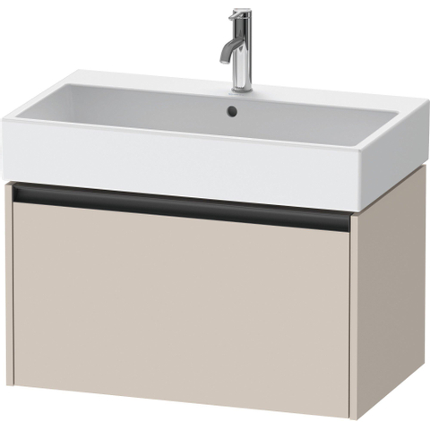 Duravit Ketho.2 Wastafelonderbouwkast - met 1 lade - 78.4x46x44cm - met greep antraciet - taupe mat SW772805