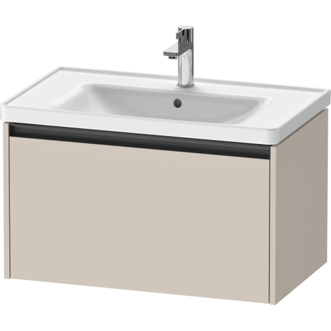 Duravit Ketho.2 Wastafelonderbouwkast - met 1 lade - 78.4x45.5x44cm - met greep antraciet - taupe mat SW772815