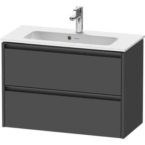 Duravit Ketho.2 Wastafelonderbouwkast - met 2 laden - 81x39x54.9cm - met grepen antraciet - grafiet mat SW772363