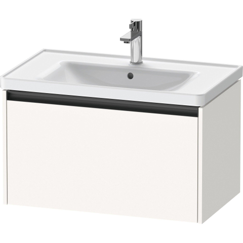 Duravit Ketho.2 Wastafelonderbouwkast - met 1 lade - 78.4x45.5x44cm - met greep antraciet - wit supermat SW772776
