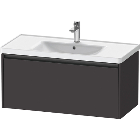 Duravit Ketho.2 Wastafelonderbouwkast - met 1 lade - 98.4x45.5x44cm - met greep antraciet - grafiet supermat SW772348