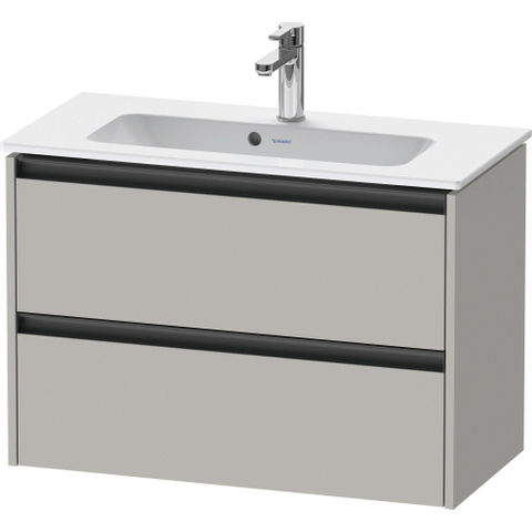 Duravit Ketho.2 Wastafelonderbouwkast - met 2 laden - 81x39x54.9cm - met grepen antraciet - betongrijs mat SW772193