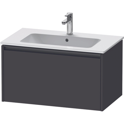 Duravit Ketho.2 Wastafelonderbouwkast - met 1 lade - 81x48x44cm - met greep antraciet - grafiet supermat SW772958