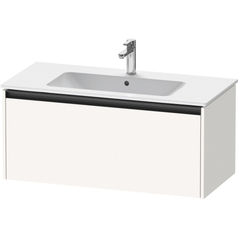 Duravit Ketho.2 Wastafelonderbouwkast - met 1 lade - 101x48x44cm - met greep antraciet - wit supermat SW772222