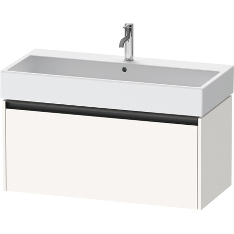 Duravit Ketho.2 Wastafelonderbouwkast - met 1 lade - 98.4x46x44cm - met greep antraciet - wit supermat SW771998