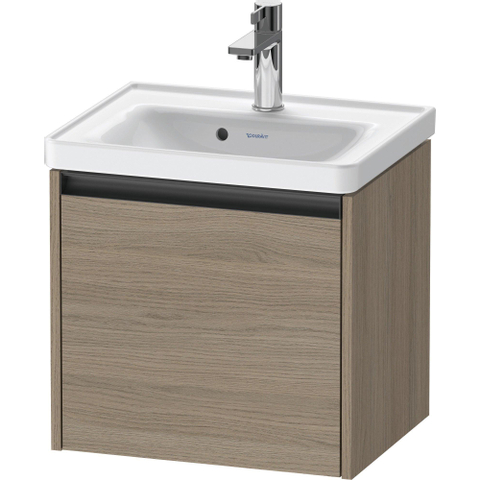 Duravit Ketho.2 Wastafelonderbouwkast - met 1 lade - 48.4x37.5x44cm - met greep antraciet - eiken terra mat SW772378