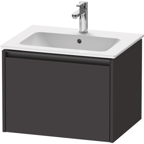 Duravit Ketho.2 Wastafelonderbouwkast - met 1 lade - 61x48x44cm - met greep antraciet - grafiet supermat SW771902