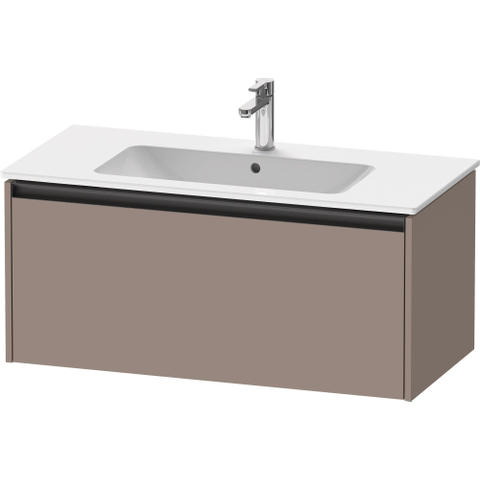 Duravit Ketho.2 Wastafelonderbouwkast - met 1 lade - 101x48x44cm - met greep antraciet - basalt mat SW772205