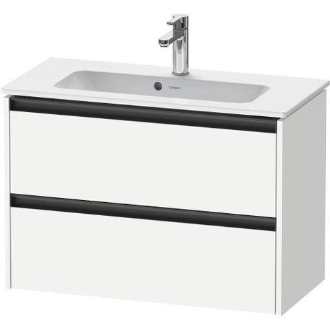 Duravit Ketho.2 Wastafelonderbouwkast - met 2 laden - 81x39x54.9cm - met grepen antraciet - wit mat SW772072