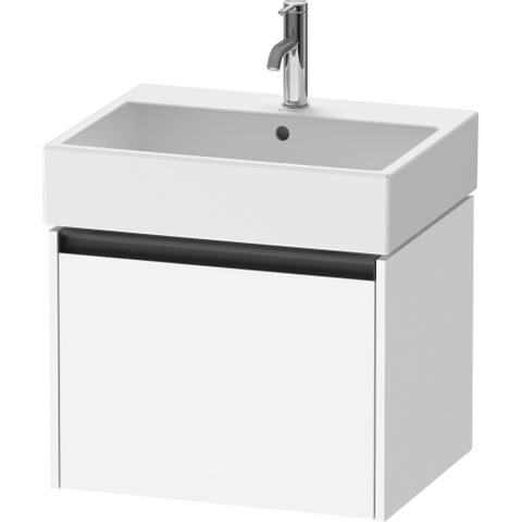 Duravit Ketho.2 Wastafelonderbouwkast - met 1 lade - 58.4x46x44cm - met greep antraciet - wit mat SW772888
