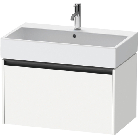 Duravit Ketho.2 Wastafelonderbouwkast - met 1 lade - 78.4x46x44cm - met greep antraciet - wit mat SW772901