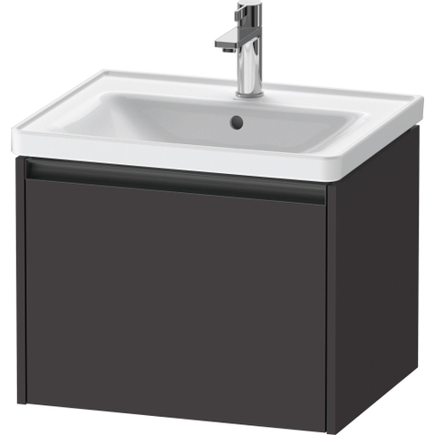 Duravit Ketho.2 Wastafelonderbouwkast - met 1 lade - 58.4x45.5x44cm - met greep antraciet - grafiet supermat SW772964