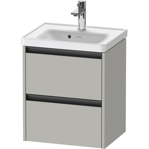 Duravit Ketho.2 Wastafelonderbouwkast - met 2 laden - 48.4x37.5x54.9cm - met grepen antraciet - betongrijs mat SW772185
