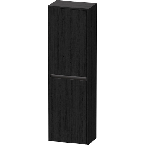 Duravit Ketho.2 Halfhoge kast - met 2 deuren - 40x132x24cm rechts - met tip oneiken - mat zwart eiken SW772097