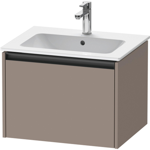 Duravit Ketho.2 Wastafelonderbouwkast - met 1 lade - 61x48x44cm - met greep antraciet - basalt mat SW771907