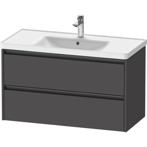Duravit Ketho.2 Wastafelonderbouwkast - met 2 laden - 98.4x45.5x54.9cm - met grepen antraciet - grafiet mat SW772366