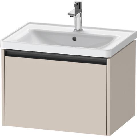 Duravit Ketho.2 Wastafelonderbouwkast - met 1 lade - 63.4x45.5x44cm - met greep antraciet - taupe mat SW772019